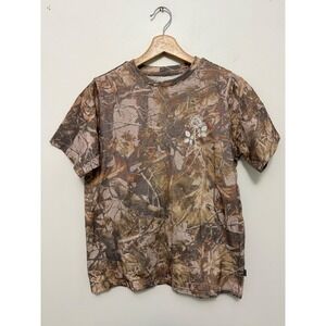 Lira Woodland Camo Short Sleeve T-Shirt – Floral Detail – Boys Size Large NWOT